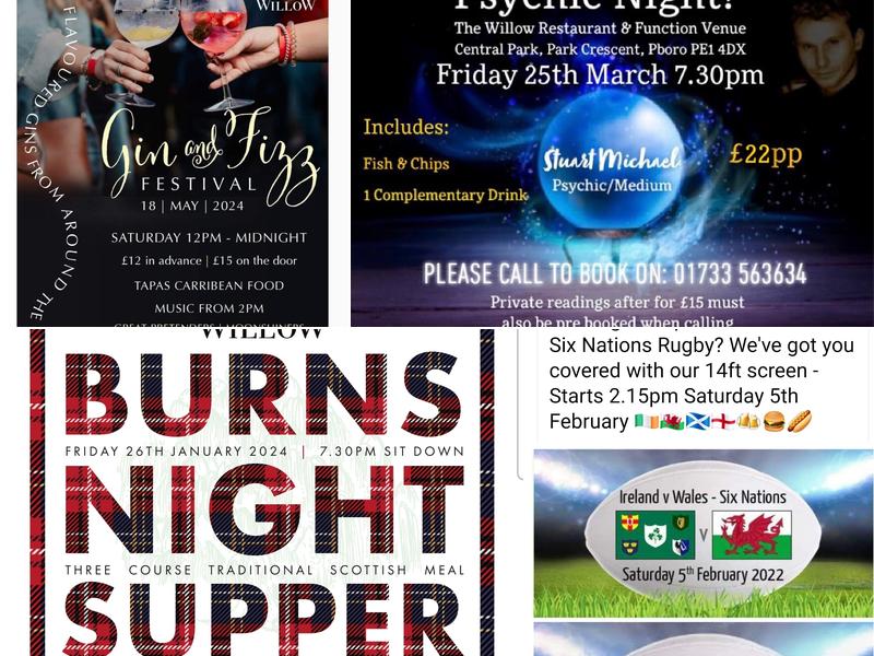 The Willow Cafe Bar, Restaurant and Function Venue Menu