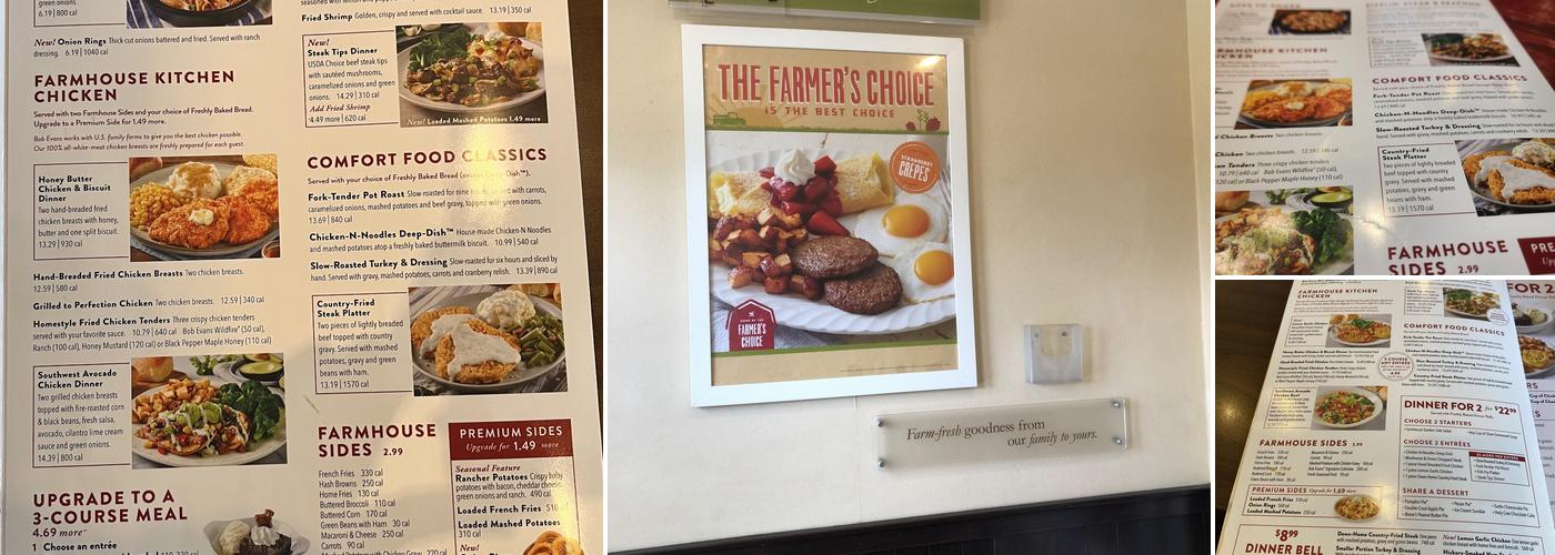 Bob Evans Menu