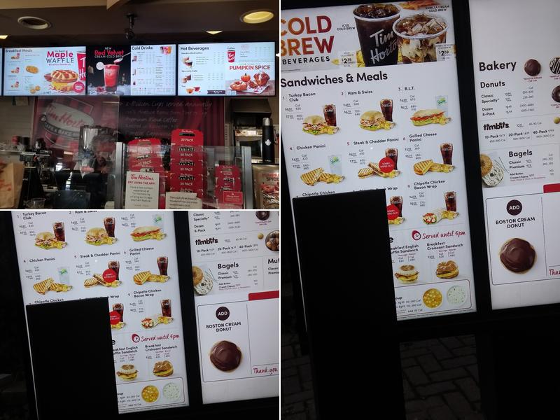 Tim Hortons Menu