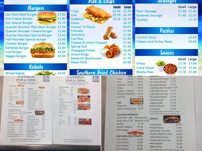 Eastfield Fish & Chips Menu