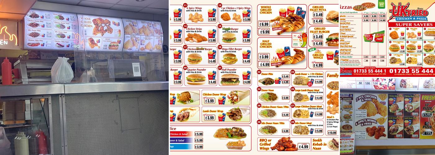 UK Fried Chicken & Pizza Menu