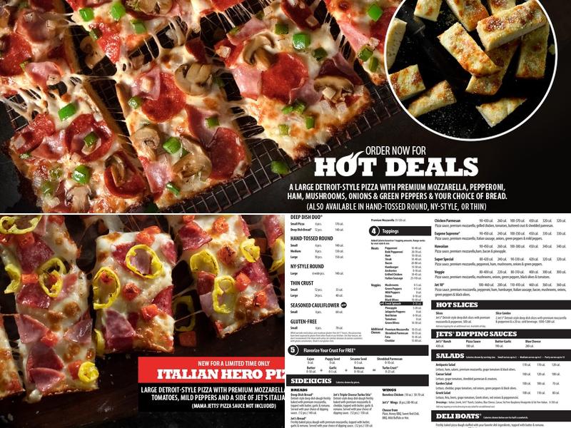 Jet's Pizza Menu
