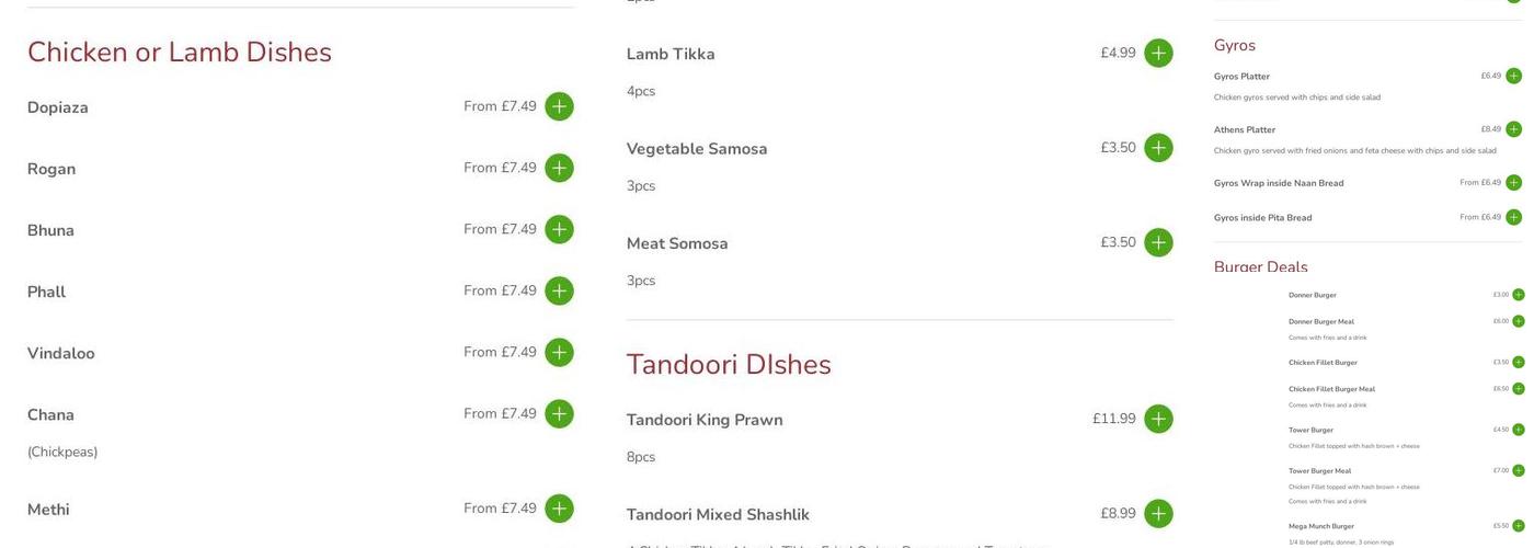 The Curry Masala. Menu