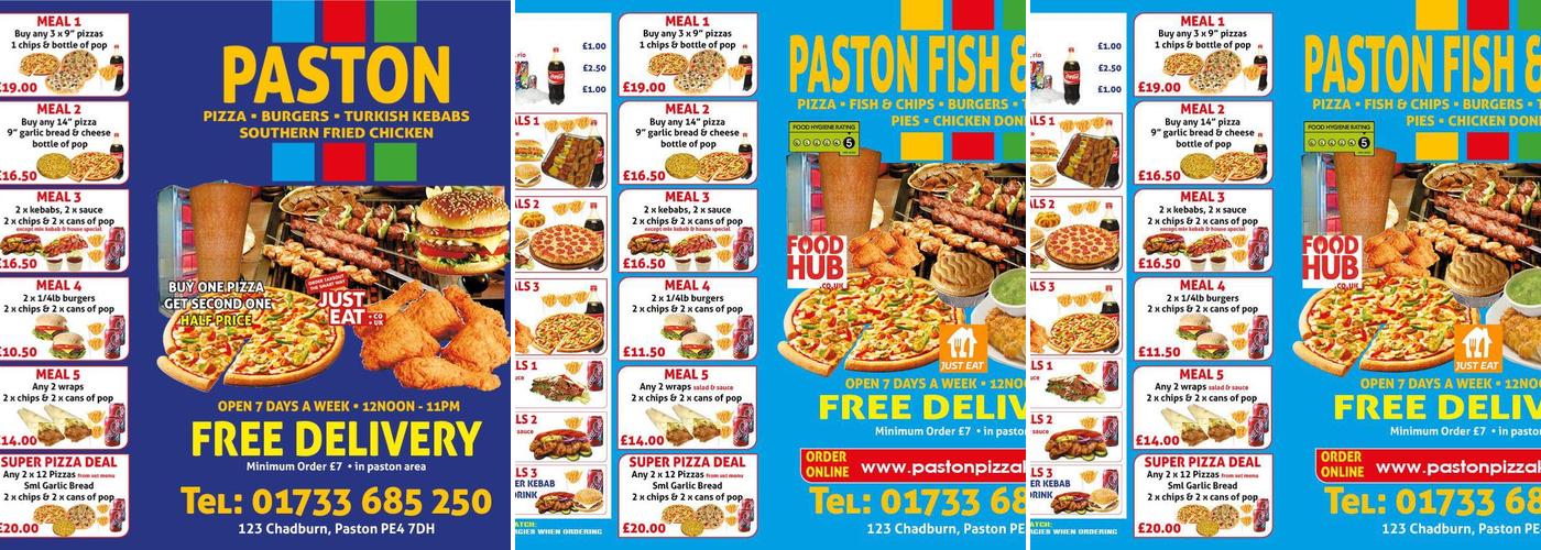 Paston Pizza Kebab Menu