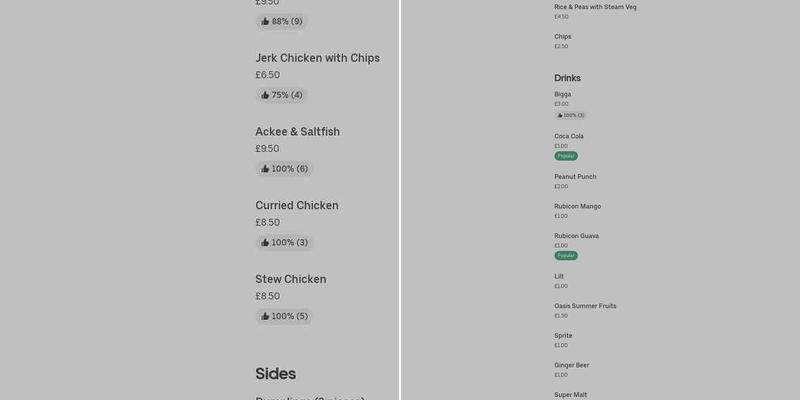 Jamaican Delights Caribbean Food Menu