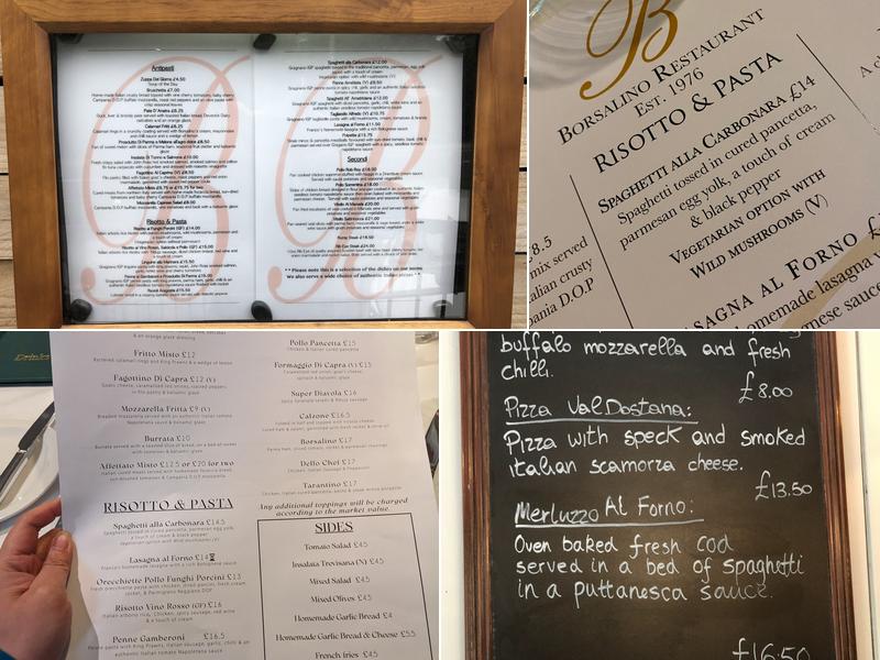 Borsalino Menu