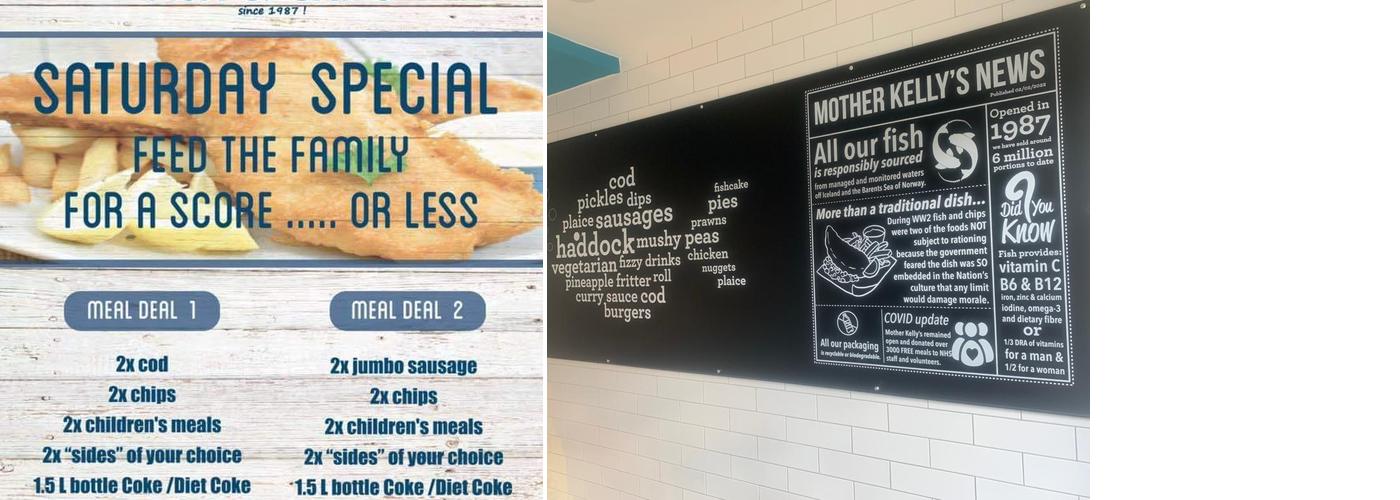 Mother Kelly’s Fish and Chips Petersfield Menu
