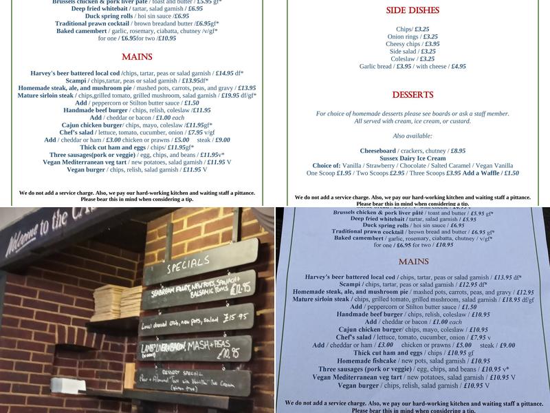 Castle Inn Menu