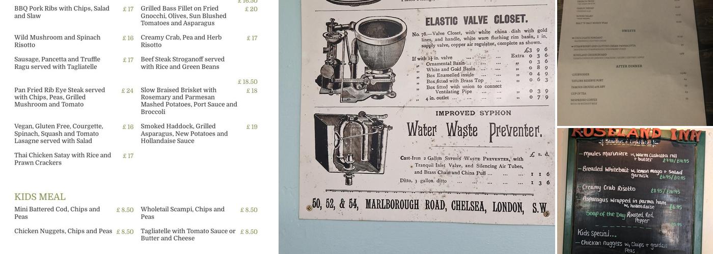 The Roseland Inn Menu