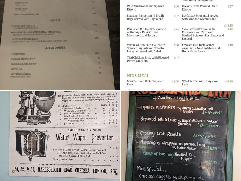 The Roseland Inn Menu