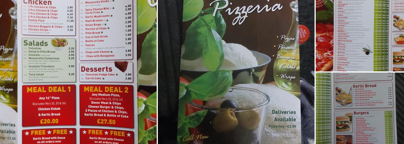 Chicos Pizzeria Menu