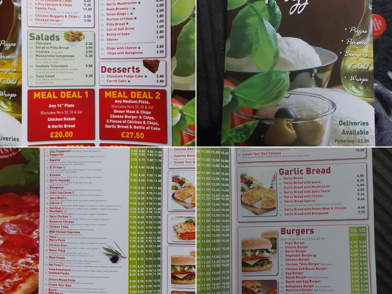 Chicos Pizzeria Menu