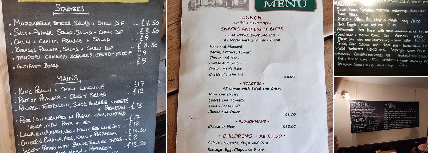 Holman Clavel Inn Menu