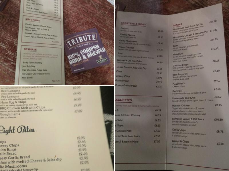 The Seven Stars Inn Menu