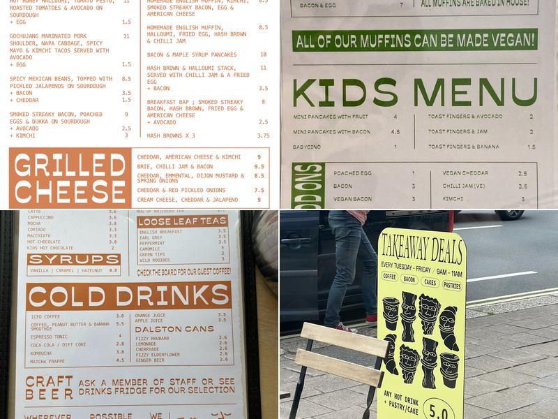 Minerva cafe & clothing Menu