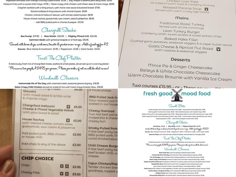 Windmill Chargrill Menu