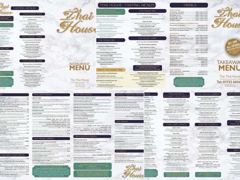 The Thai House Menu