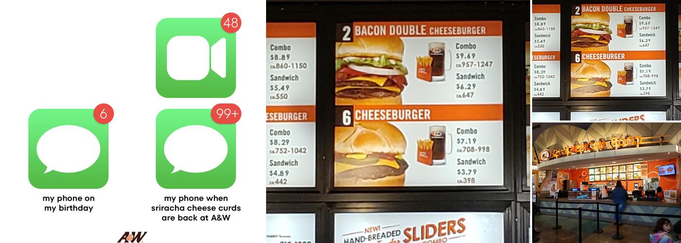 A&W Restaurant Menu