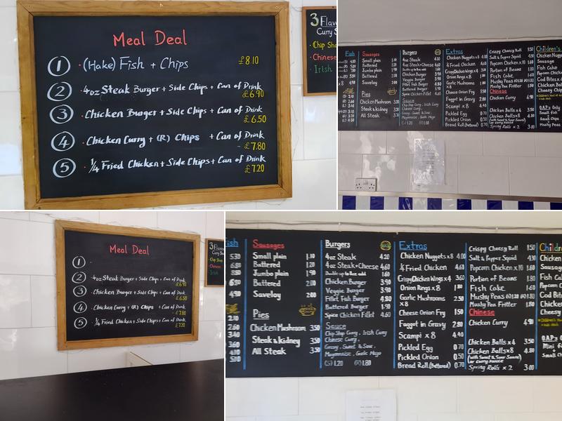 The Colebrook Chippy Menu