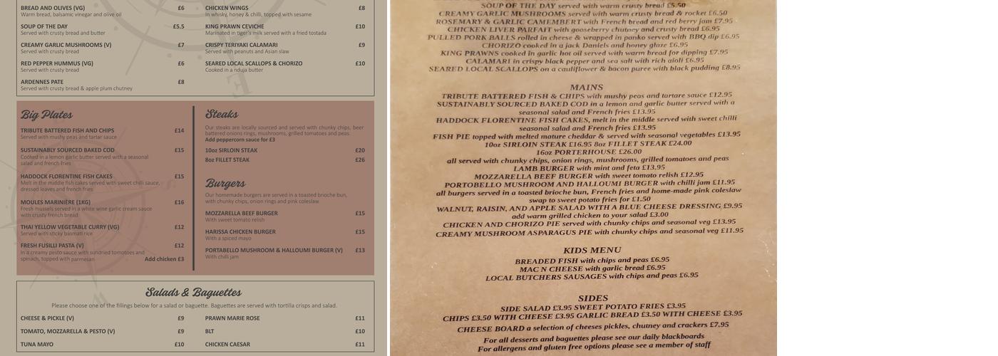 Waypoint Bar and Bistro Menu