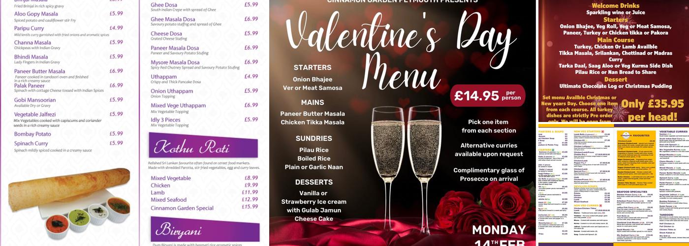 Cinnamon Garden Menu