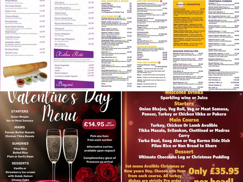 Cinnamon Garden Menu