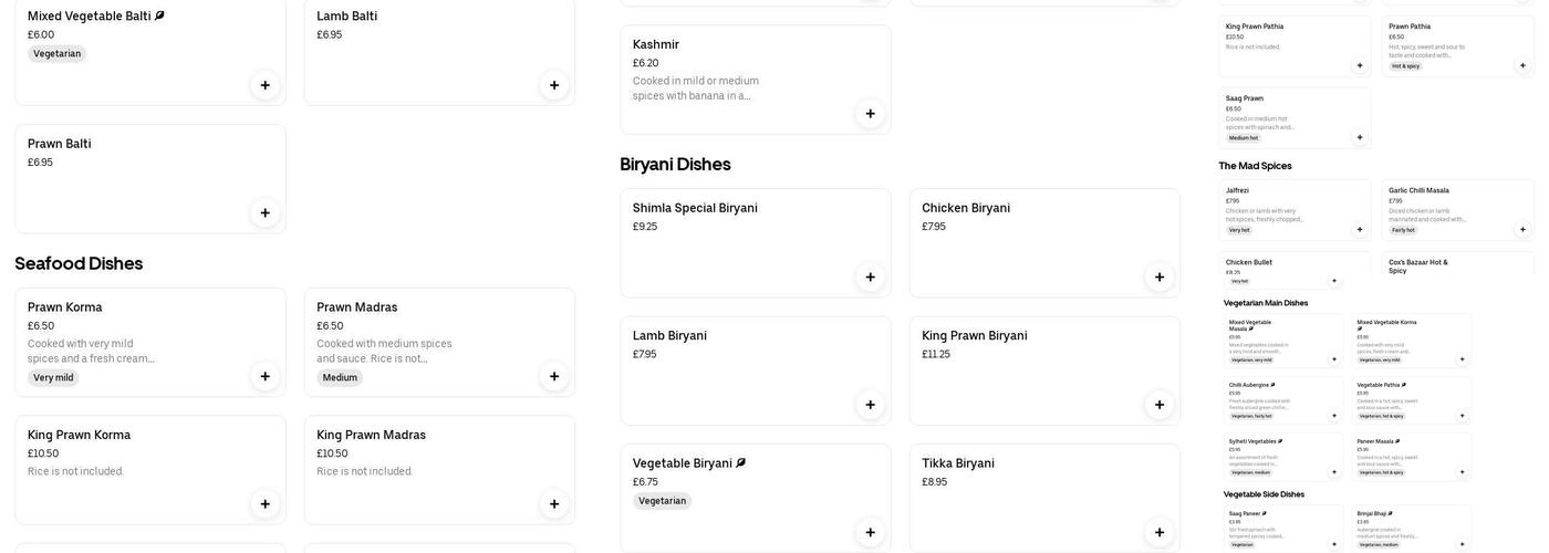 Shimla Indian Takeaway Menu