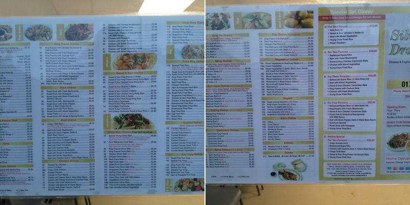 Silver Dragon Menu