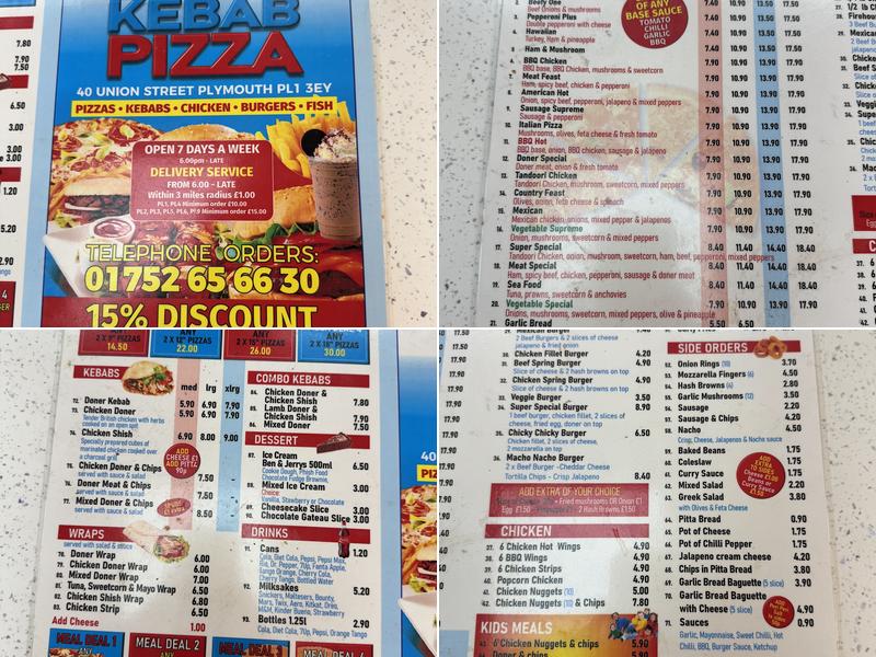 Super Kebab Pizza Menu