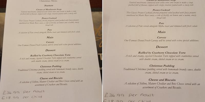 The Cherry Tree Pennycross Menu