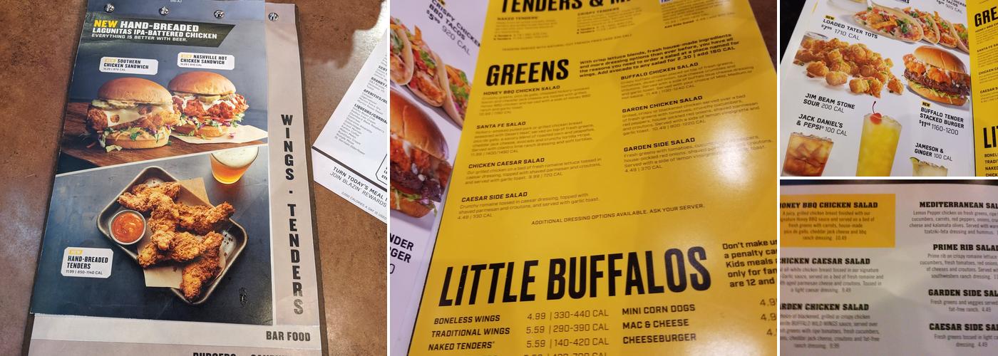 Buffalo Wild Wings Menu