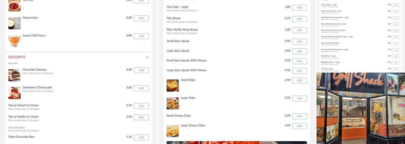 Barbican's Grill Shack Menu