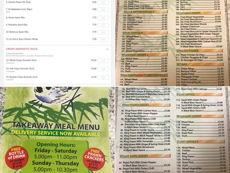 Silver Bird Menu