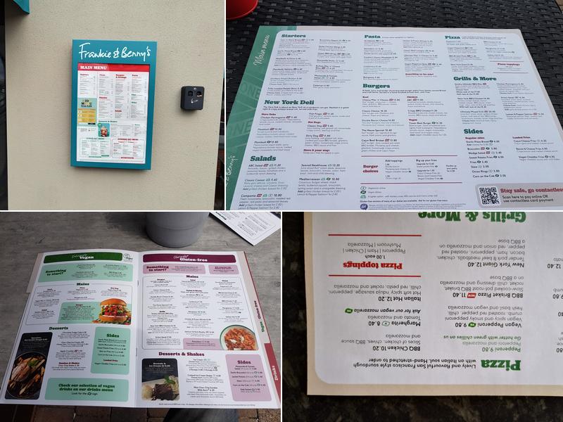 Frankie & Benny's Menu