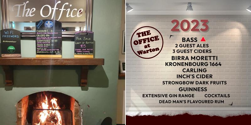 The Office at Warton Menu