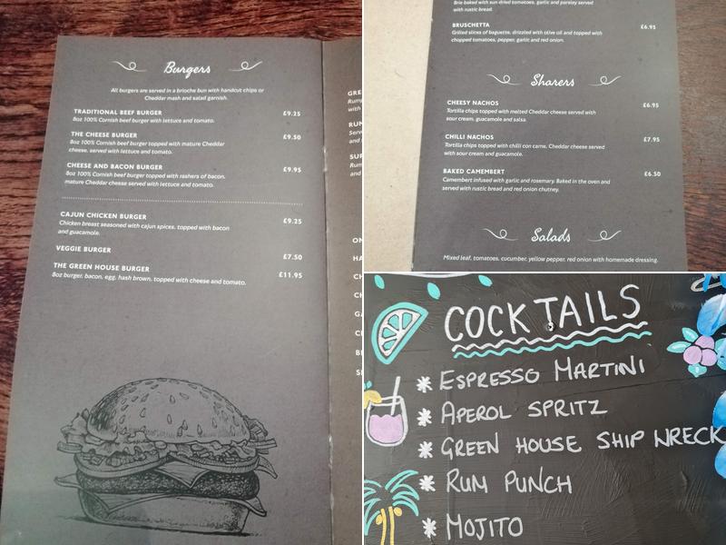 The Harbour Green House Restaurant and Bar Menu