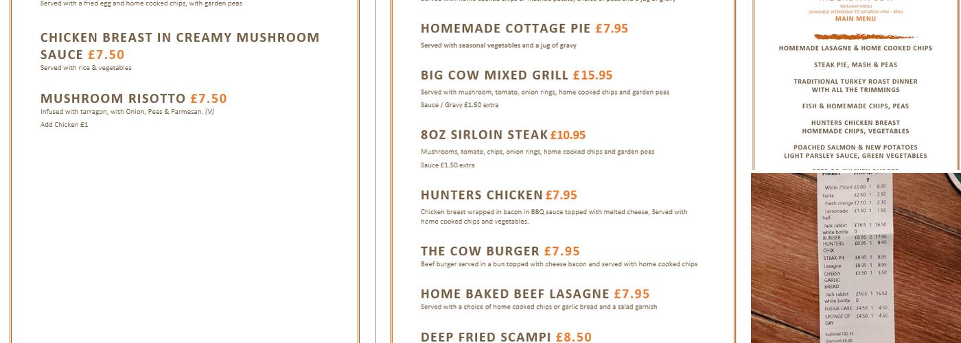 The Brown Cow Menu