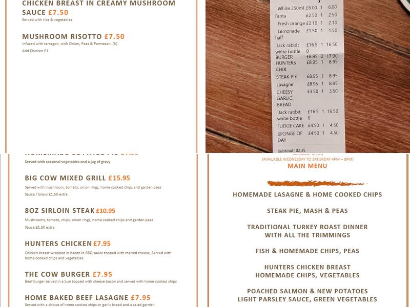 The Brown Cow Menu