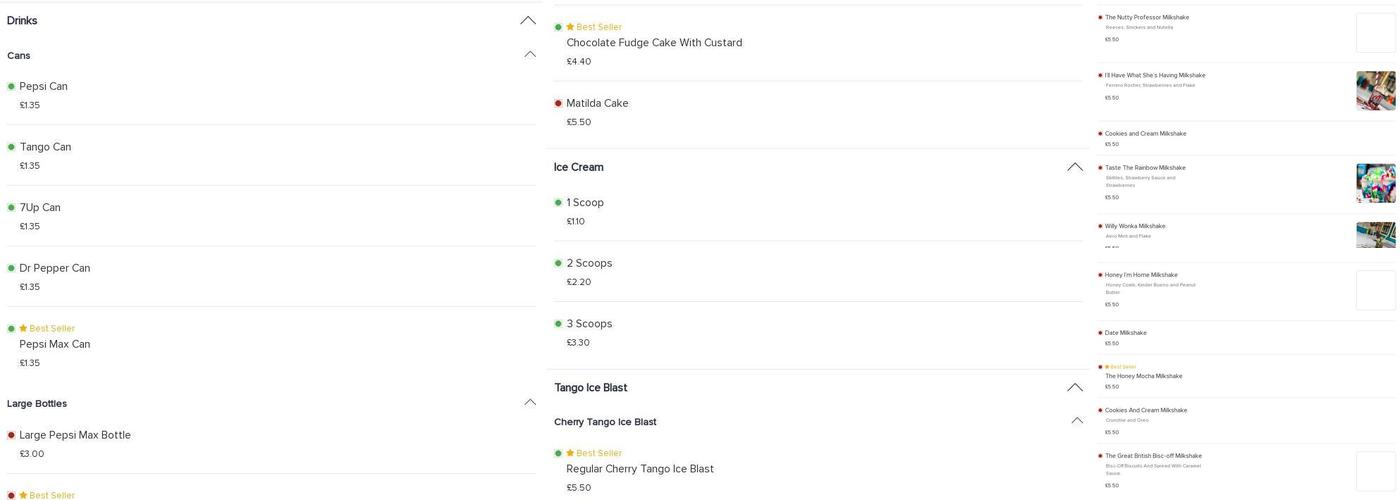 TOKiES Ponterfract Menu