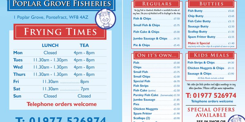 Poplar Grove Fisheries Menu