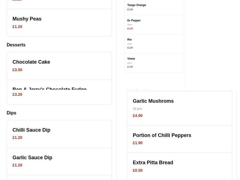 The Village Fish Bar Menu