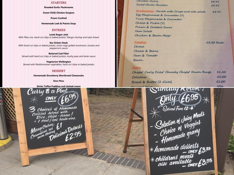 The Talbot Arms Menu