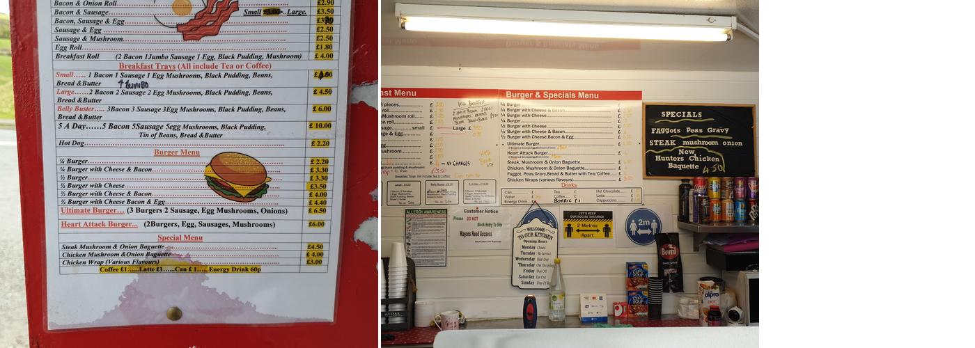 K and K Burger Van Menu