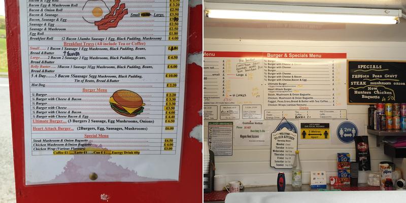 K and K Burger Van Menu
