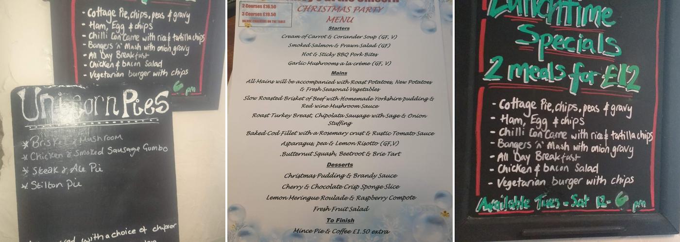 The Unicorn aka Ashley's Menu