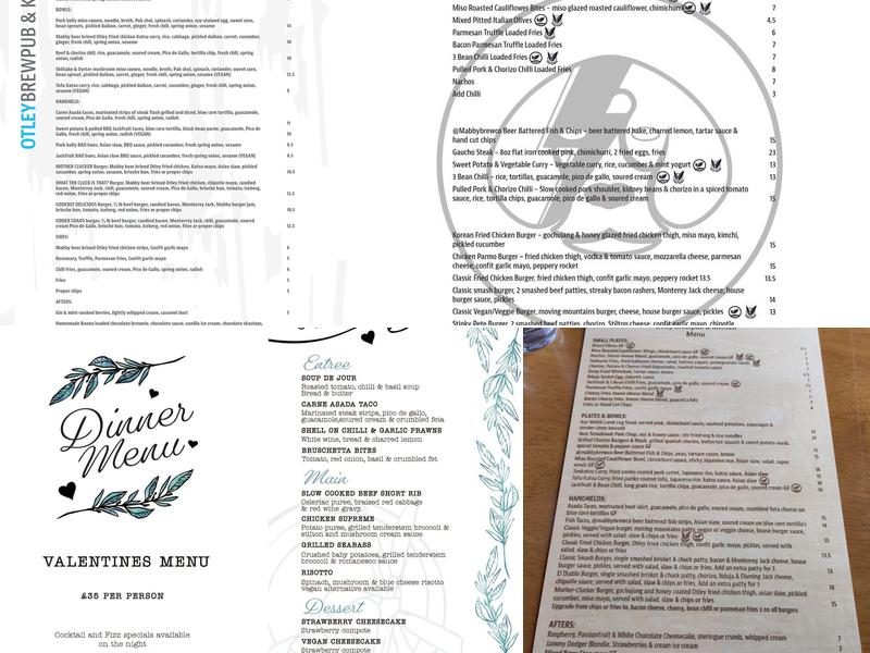 Otley Brewpub & Kitchen Menu