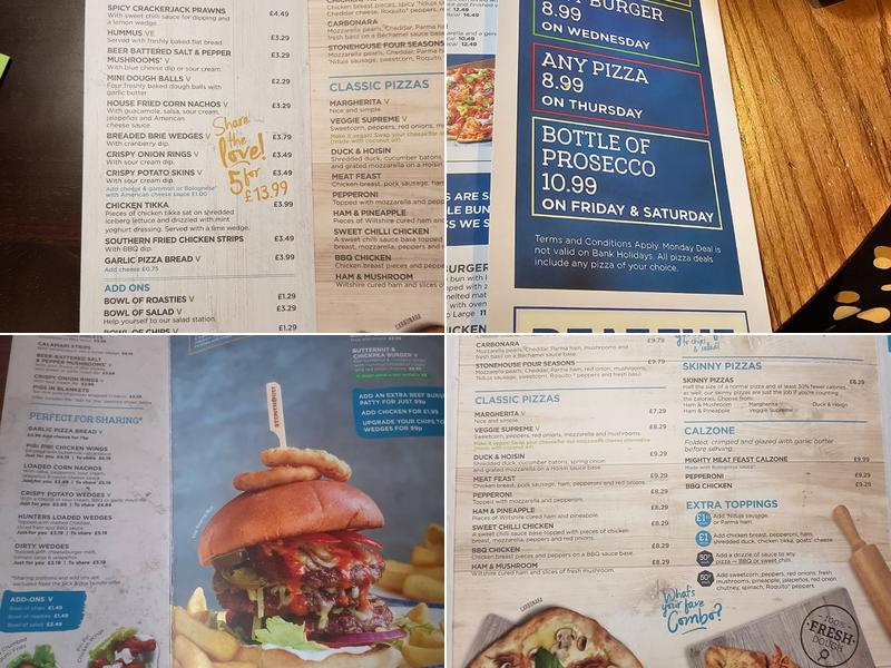 The Upper Boat Inn Menu