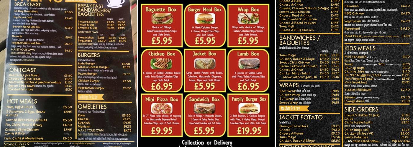 Severn Road Cafe Menu