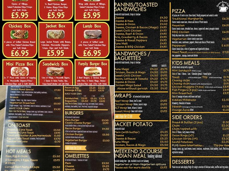 Severn Road Cafe Menu