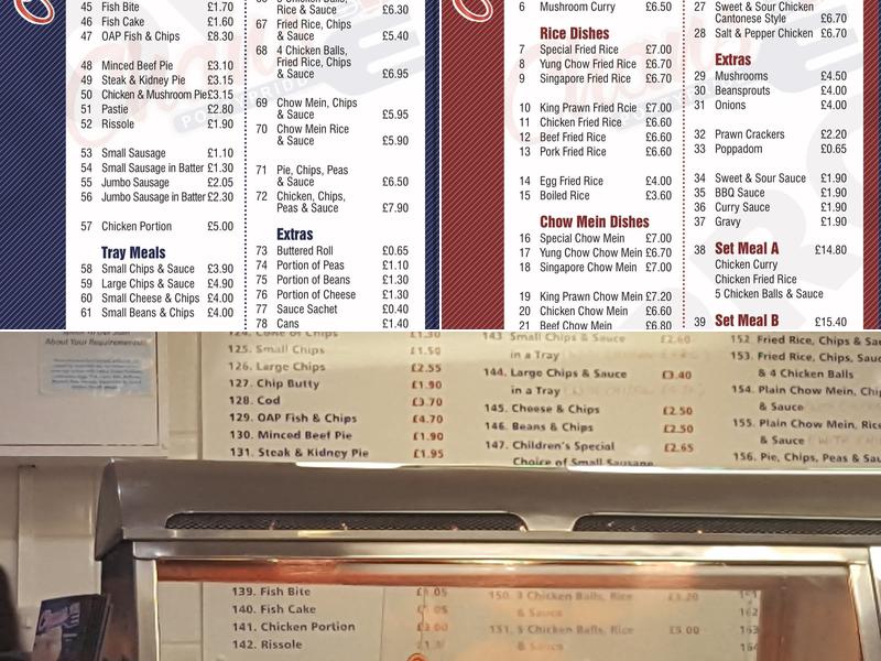 Chans Fish Bar Menu